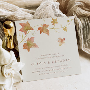 Autumn Leaves Fall Rehearsal Dinner Invitation