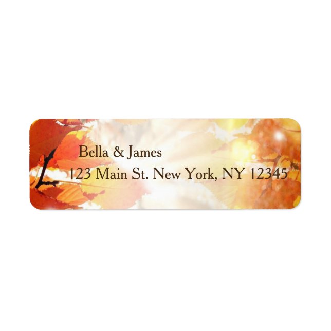 Autumn Leaves Fall Return Address Labels (Front)
