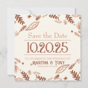 Autumn Leaves Fall Save The Date