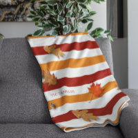 Autumn Leaves Fall Striped Personalised