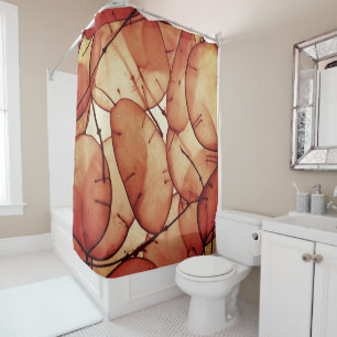 Autumn Leaves Fall Terracotta Nature Seasonal Boho Shower Curtain