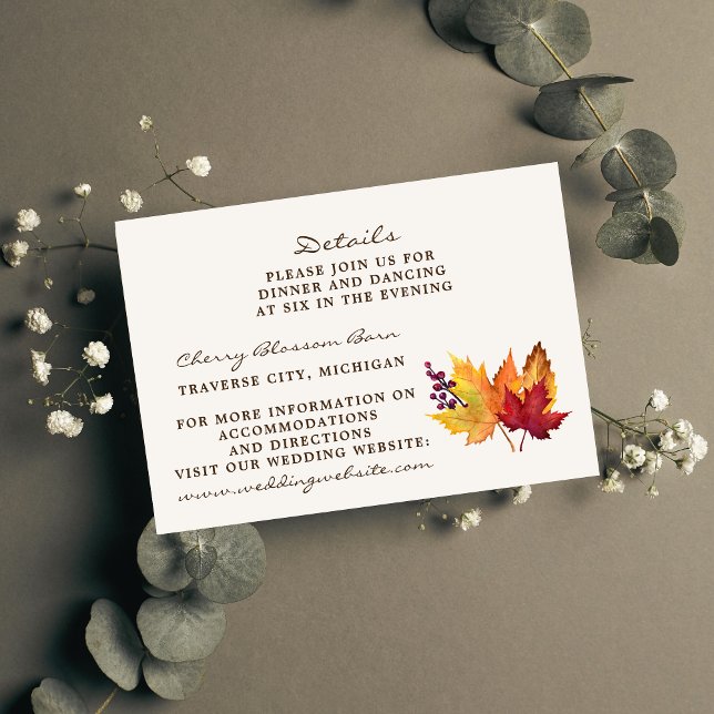 Autumn Leaves Fall Wedding Details Insert (Creator Uploaded)