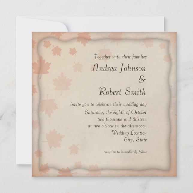 Autumn Leaves Fall Wedding Invitation (Front)