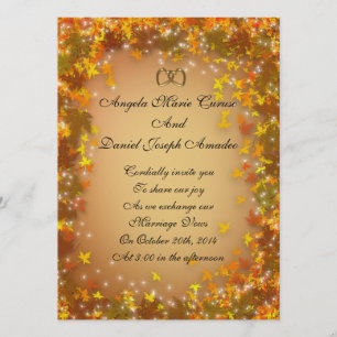 Autumn leaves Fall wedding Invitation