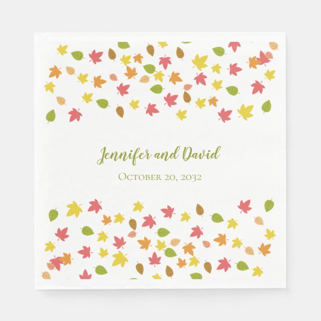 Autumn Leaves Fall Wedding Napkins  (Front)