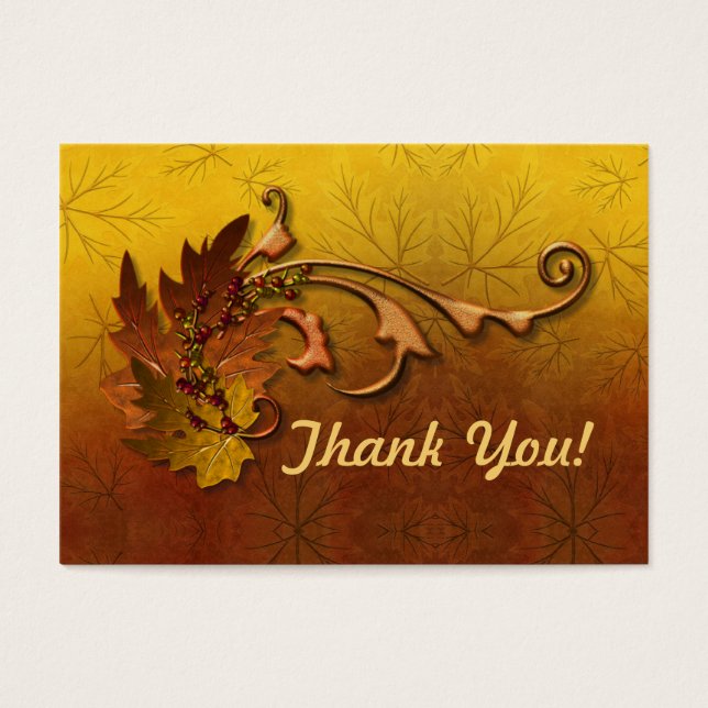Autumn Leaves Fall Wedding -Thank You (Front)