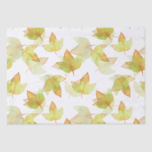 Autumn Leaves Falling, Colours of Fall Tissue Paper (Front)