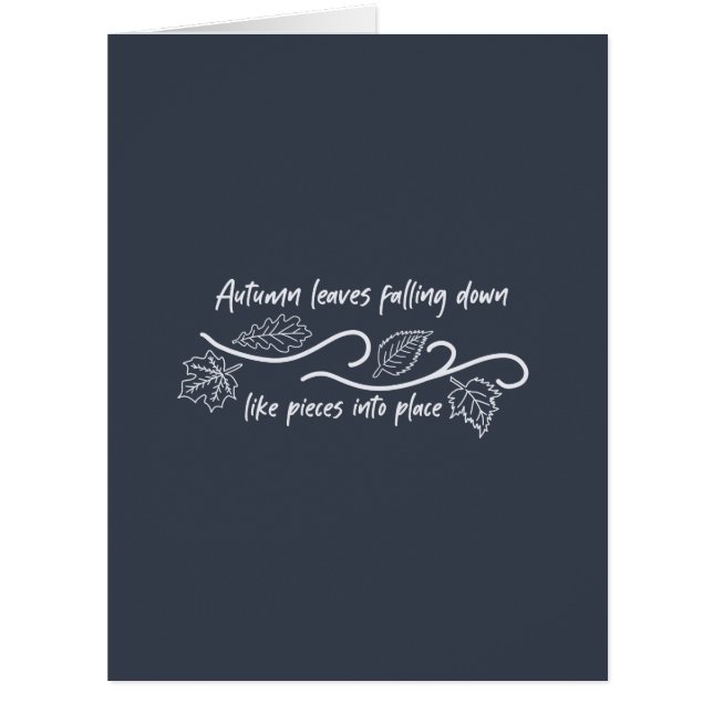 Autumn Leaves Falling Down Like Pieces into Place (Front)