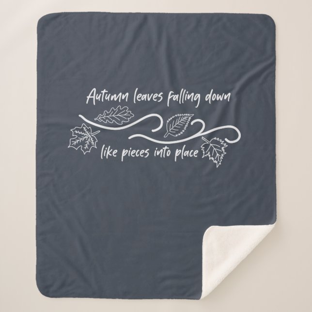 Autumn Leaves Falling Down Like Pieces into Place Sherpa Blanket (Front)