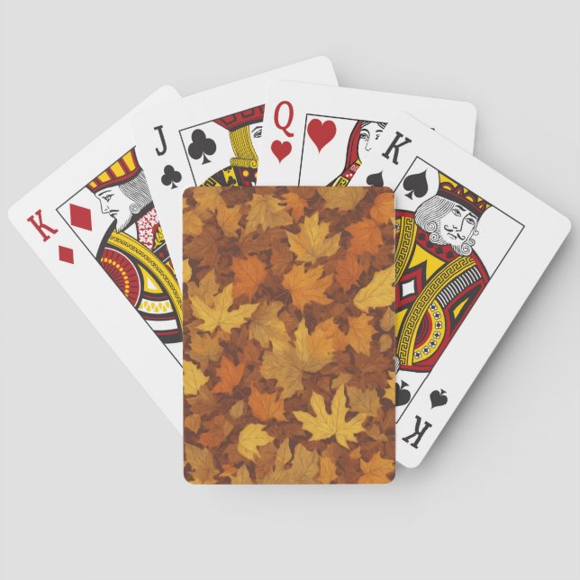 Autumn Leaves Falling Playing Cards (Back)