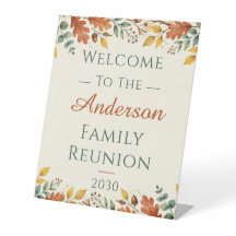 Autumn Leaves Family Gathering Table Sign