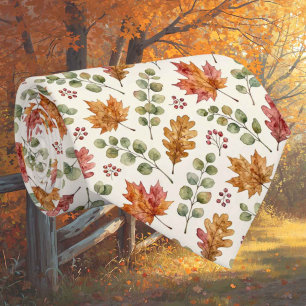 Autumn Leaves Faux Silk   Botanical Fall Garden  Tie