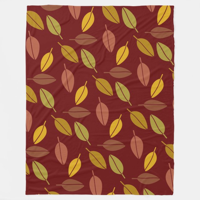 Autumn Leaves Fleece Blanket (Front)