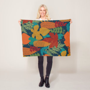 Autumn leaves fleece blanket