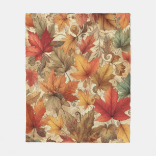 Autumn Leaves Fleece Blanket