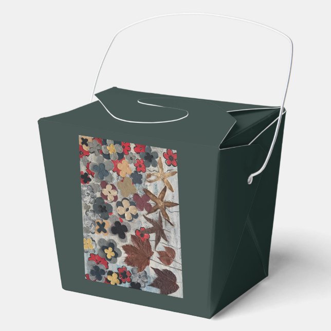Autumn Leaves Floral Pattern Favour Box  (Front)