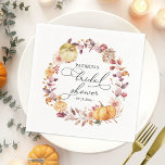 Autumn Leaves Floral Pumpkin Fall Bridal Shower Napkin<br><div class="desc">Lovely autumn leaves wreath fall-themed bridal shower napkins. Easy to personalise with your details. Please get in touch with me via chat if you have questions about the artwork or need customisation. PLEASE NOTE: For assistance on orders,  shipping,  product information,  etc.,  contact Zazzle Customer Care directly</div>