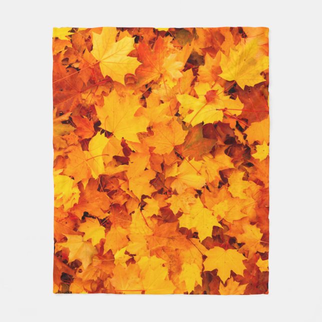 Autumn leaves foliage autumn leaves fleece blanket (Front)