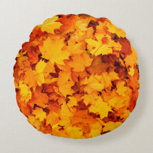 Autumn leaves foliage autumn leaves round cushion