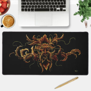 Autumn Leaves Forest Dryad Spirit Green Man  Desk Mat