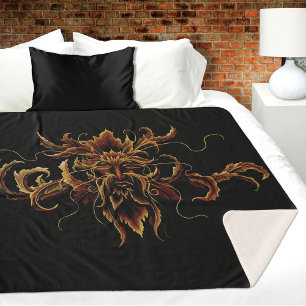 Autumn Leaves Forest Dryad Spirit Green Man  Sherpa Blanket
