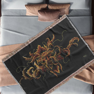 Autumn Leaves Forest Dryad Spirit Green Man  Throw Blanket