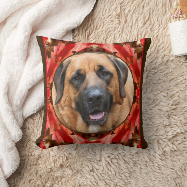 Autumn Leaves Frame Create Your Own Pet Photo Cushion (Blanket)