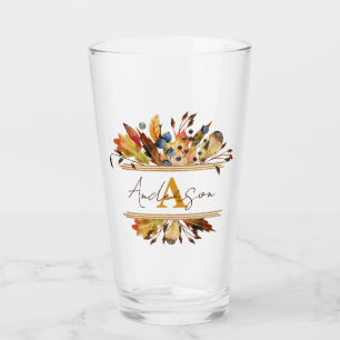 Autumn leaves frame personalised glass