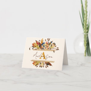 Autumn leaves frame personalised note card
