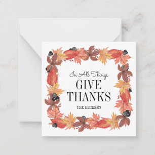Autumn Leaves Give Thanks Thanksgiving Note Card
