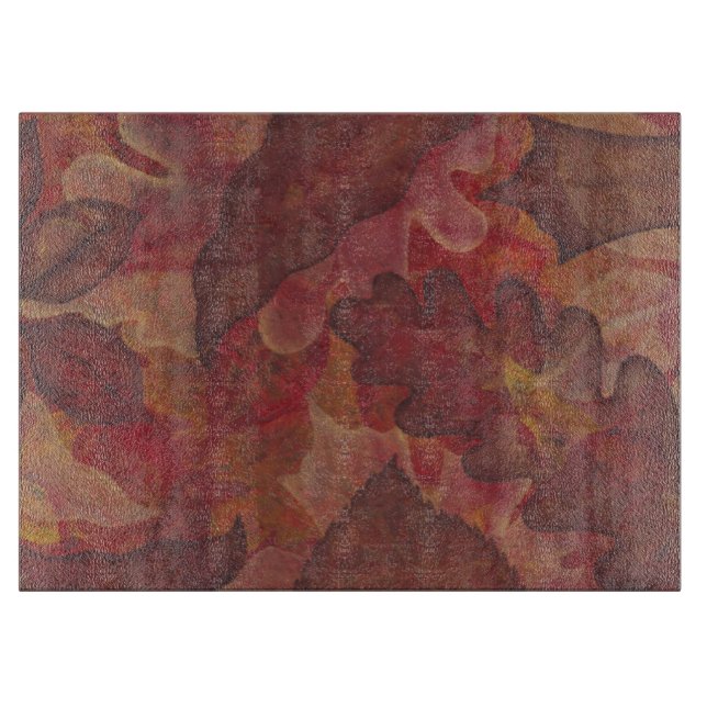 Autumn Leaves Glass Cutting Board (Front)