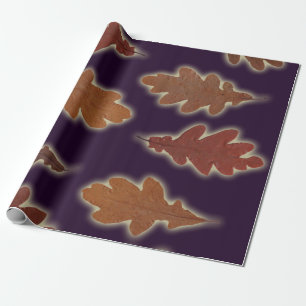 Autumn Leaves Glow on Custom Colour Wrapping Paper