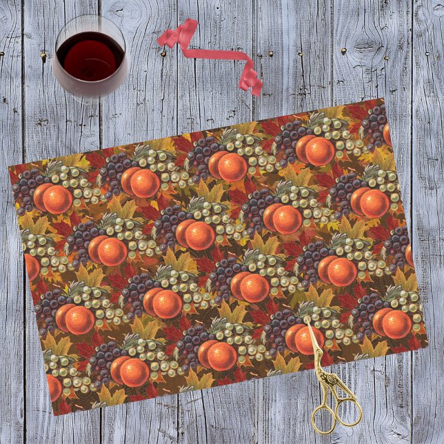 Autumn Leaves Grapes and Apples - Abundant Harvest Tissue Paper (Creator Uploaded)