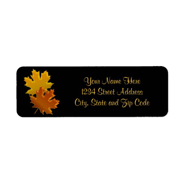 Autumn Leaves Graphic Return Address Label (Front)