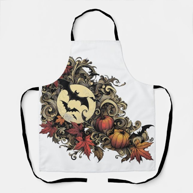 Autumn leaves. Halloween pattern. Apron (Front)