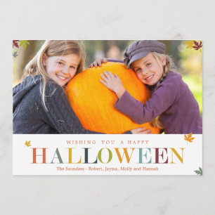Autumn Leaves Halloween Photo Cards