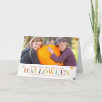 Autumn Leaves Halloween Photo Greeting Cards
