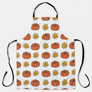 Autumn Leaves: Hand-Drawn Pumpkin Pattern Apron