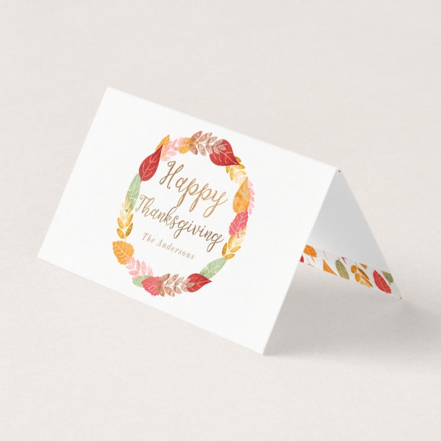 Autumn Leaves Happy Thanksgiving (Front)