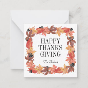 Autumn Leaves Happy Thanksgiving Note Card