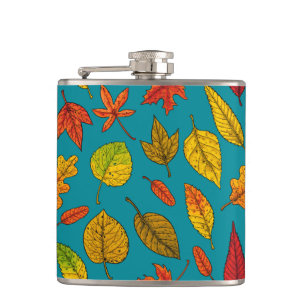 Autumn leaves hip flask