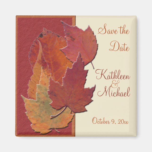 Autumn Leaves II Save the Date Magnet (Front)