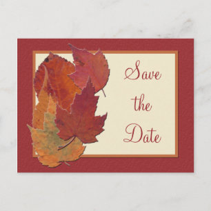 Autumn Leaves II Save the Date Postcard