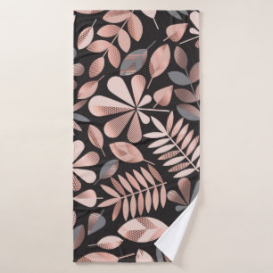Autumn leaves illustration pattern bath towel