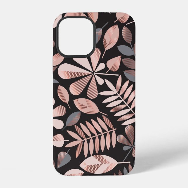 Autumn leaves illustration pattern iPhone case (Back)