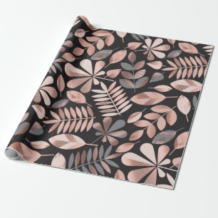 Autumn leaves illustration pattern wrapping paper