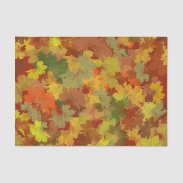 Autumn Leaves Illustration Tissue Paper (Front)