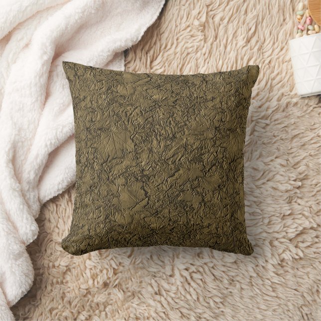 Autumn Leaves In Brown Nature Art Pattern Cushion (Blanket)