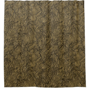 Autumn Leaves In Brown Nature Art Pattern  Shower Curtain