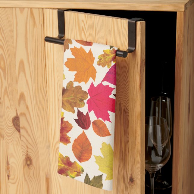 Autumn Leaves In Fall Colours  Tea Towel (Thirds Fold)